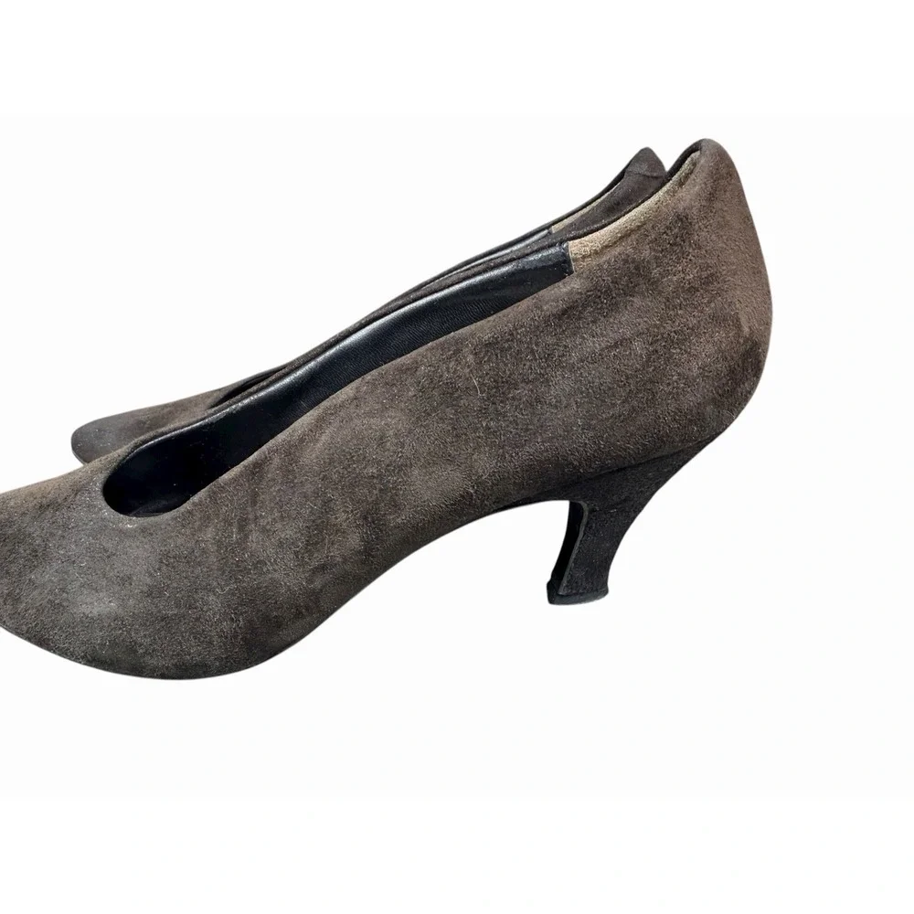 Vintage 90s Suede Kitten Heels JAZZ Made in Spain Brown Pointed Toe Pumps 10‎ M